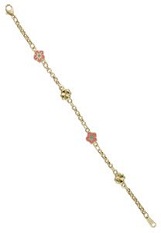 terrific teeny pink and blue gold baby bracelet